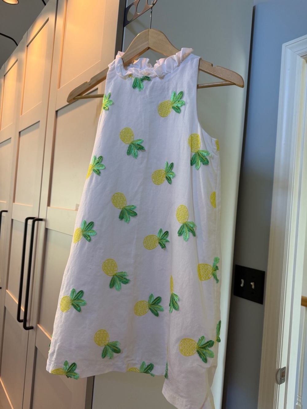 Janie and Jack White Ruffled Pineapple Print Dress